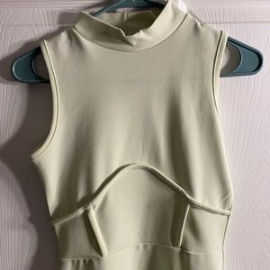 High Neck Sleeveless Underbust Detail Dress.